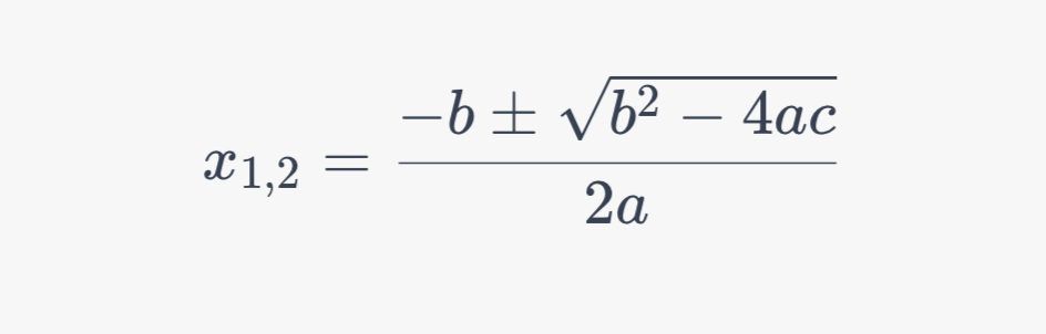 квадратное уравнение и формула его решения