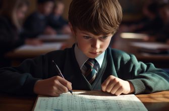 Ученик изучает числа в математическом тетради