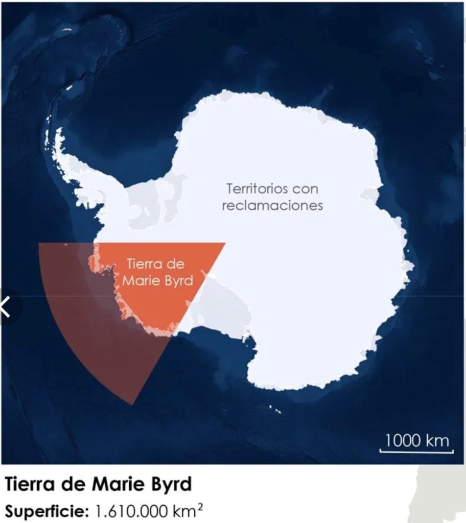 Фотография демонстрирует Мари Берд — территорию в Антарктиде, которая не принадлежит ни одной стране.