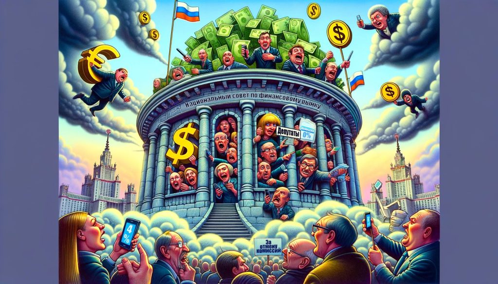Карикатура реакции граждан на банковские комиссии ЖКХ и бездействие депутатов