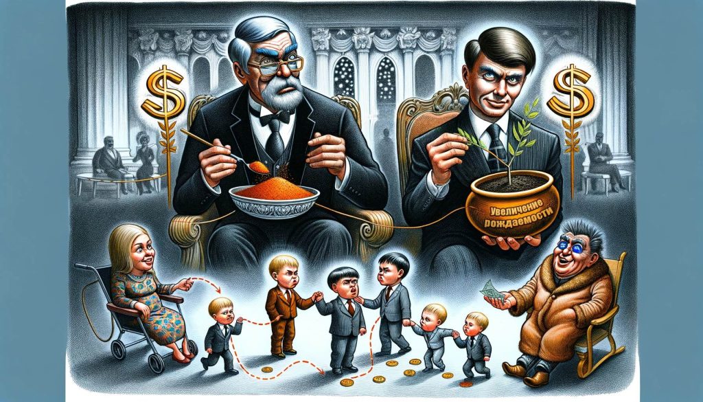 Карикатура на тему социального разрыва и воспитания в элитных семьях России