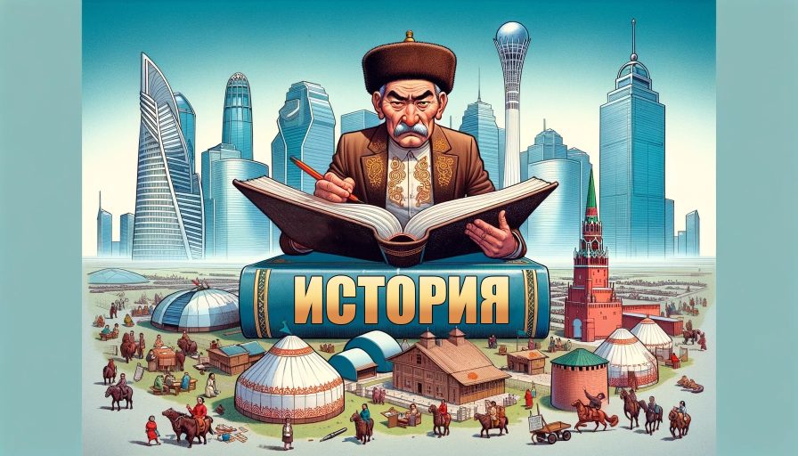 Карикатура историка, переписывающего казахскую историю