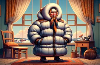 Мужчина в объемном зимнем костюме