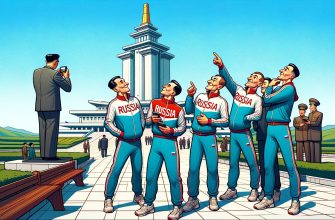 Карикатура русских спортсменов-туристов в Пхеньяне