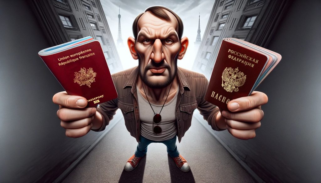 Человек с двумя паспортами демонстрирует двойное гражданство