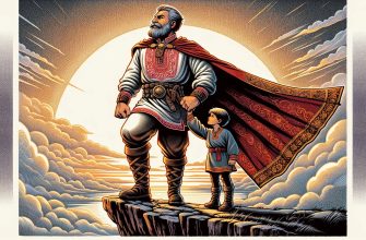 Славянский воин и ребенок смотрят в будущее