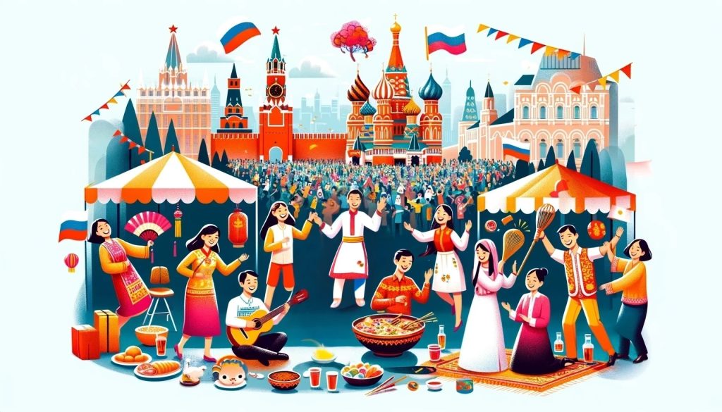 Диаспоры в России проводят фестивали национальной кухни и конкурсы песен и танцев, развивая культурные традиции.