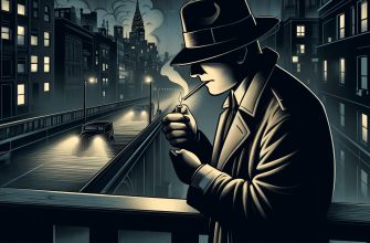 Человек в шляпе с зажженной спичкой на мосту в ночном городе