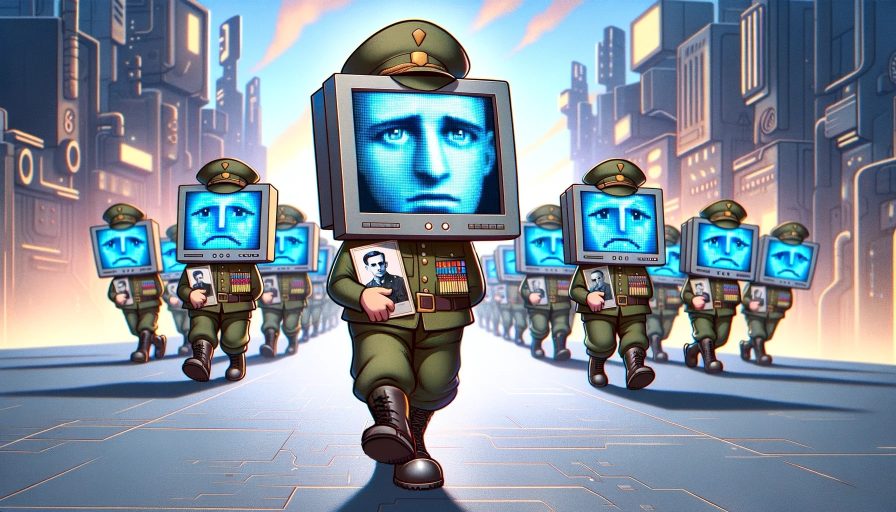 Виртуальное шествие Бессмертного полка с солдатами-роботами