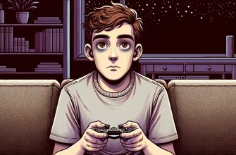 Парень в депрессии играет в видеоигры ночью