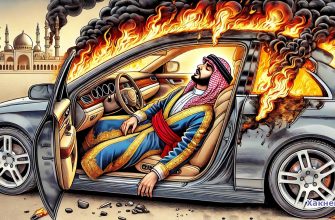 Саудовский принц в горящем автомобиле