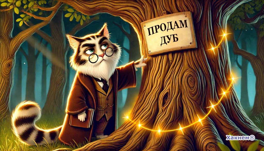 Даже кот учёный из лукоморья участвует в рекламе — теперь продаёт дуб