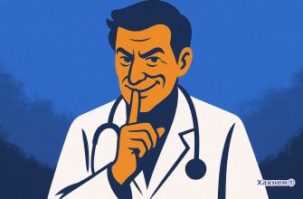 Врач с хитрой улыбкой прижимает палец к губам, намекая на секрет