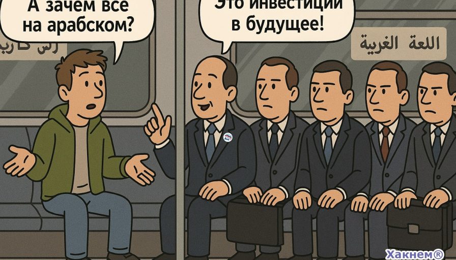 Пассажир спрашивает, зачем всё на арабском, чиновник отвечает — это инвестиции в будущее