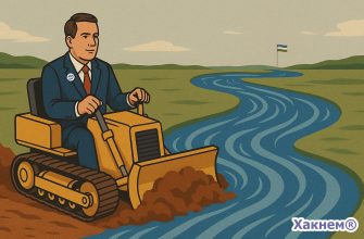 Чиновник на бульдозере поворачивает сибирскую реку в сторону Узбекистана